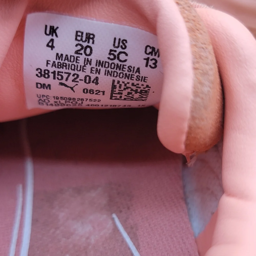 Puma Suede Classic Mono Gold Slip On Toddler Shoes Size 5C Salmon Pink Kids